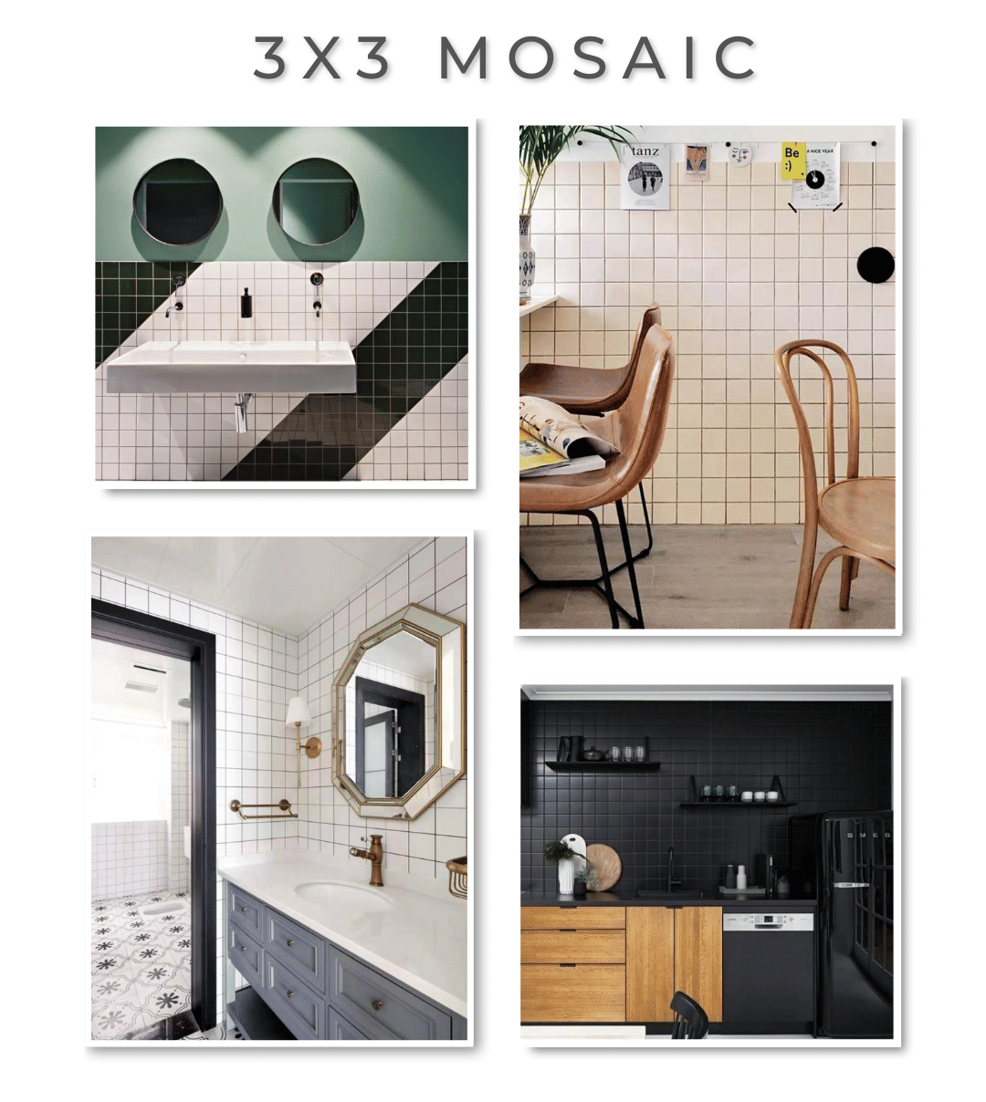 โมเสค TIMELESS TILES รุ่น 3X3 SQUARE MOSAIC TILES ขนาด 30X30 ซม. สีเขียวอ่อน ผิวด้าน_5